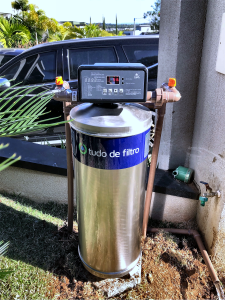Filtro de água em inox com válvula automática para filtragem residencial